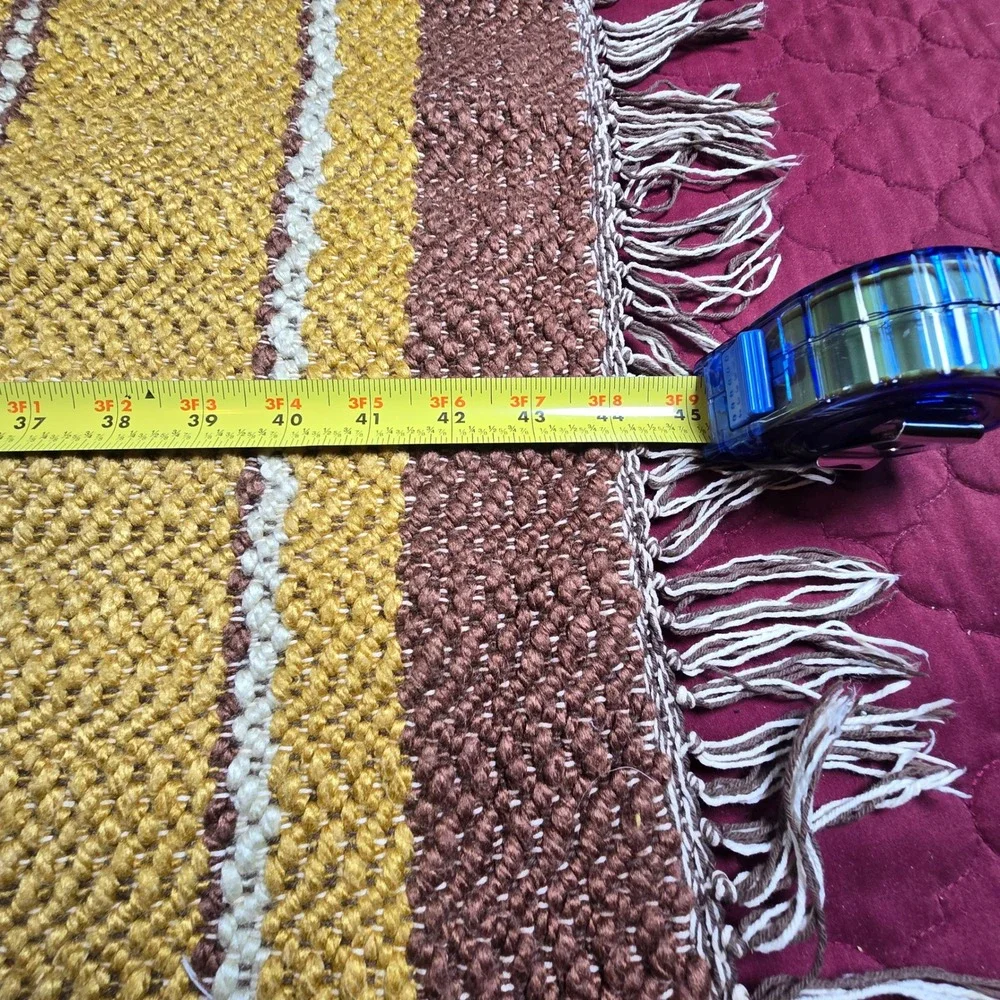 Rug Mustard Yellow Brown White 44